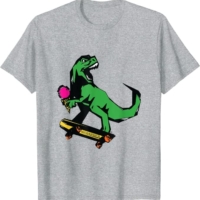 Youth and Adult Matching T-Rex Skate Punk Tyrannosaurus Rex T-Shirt