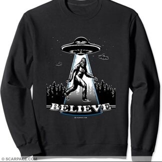 Believe in Bigfoot Sasquatch, Woods UFO Retro Famous Classic Sweatshirt